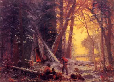 Moose Hunters' Camp, Nova Scotia Albert Bierstadt